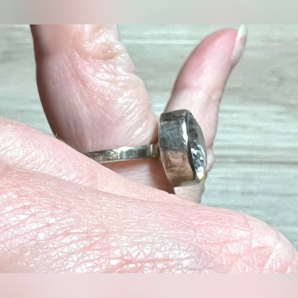 Designer Silpada Sterling Silver Cubic Zirconia Center Stack Ring, Size 5.75 - Picture 11 of 12